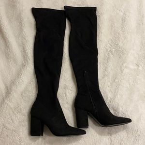 NWOT Steve Madden Over The Knee Black Suede Boots
